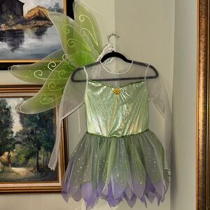 Disney Store Halloween Tinker Bell Fairy Costume Wings 8/10 L Large Girls